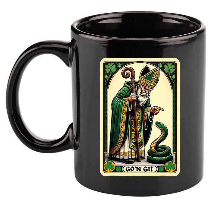 St Patricks Day Tarot Card GoN Git Funny St Patrick 11oz C Handle Ceramic Mug