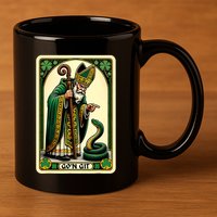St Patricks Day Tarot Card GoN Git Funny St Patrick 11oz C Handle Ceramic Mug