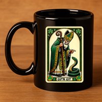 St Patricks Day Tarot Card GoN Git Funny St Patrick 11oz C Handle Ceramic Mug