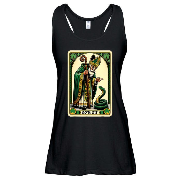 St Patricks Day Tarot Card GoN Git Funny St Patrick Ladies Essential Flowy Tank