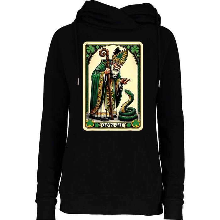 St Patricks Day Tarot Card GoN Git Funny St Patrick Womens Funnel Neck Pullover Hood