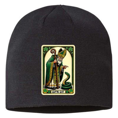 St Patricks Day Tarot Card GoN Git Funny St Patrick Sustainable Beanie