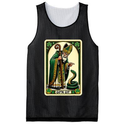 St Patricks Day Tarot Card GoN Git Funny St Patrick Mesh Reversible Basketball Jersey Tank