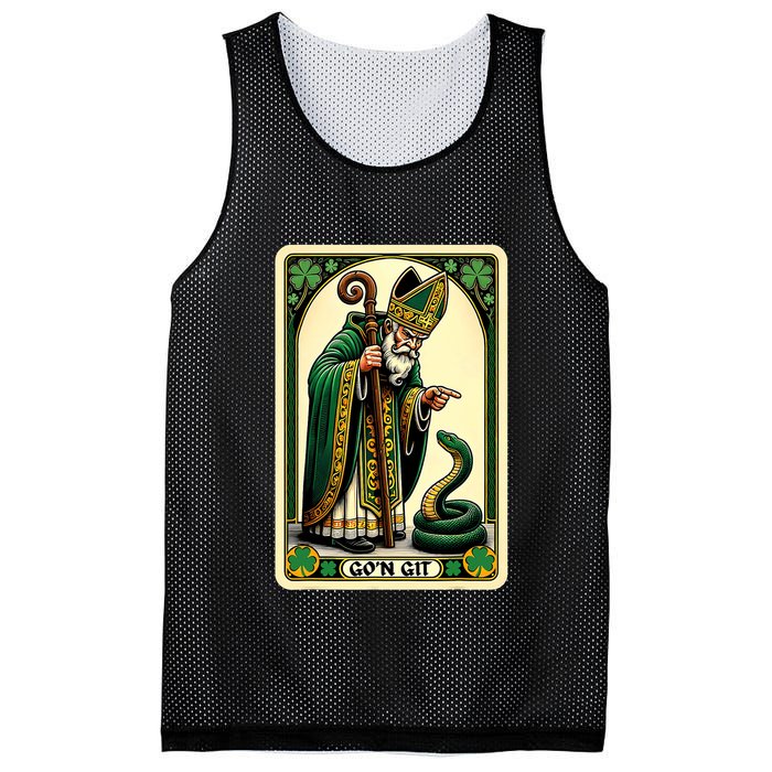 St Patricks Day Tarot Card GoN Git Funny St Patrick Mesh Reversible Basketball Jersey Tank