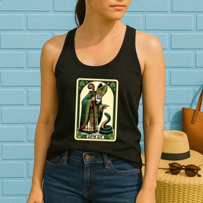 St Patricks Day Tarot Card GoN Git Funny St Patrick Womens Tank Top