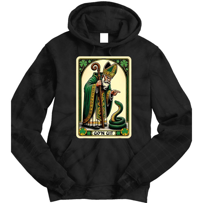St Patricks Day Tarot Card GoN Git Funny St Patrick Tie Dye Hoodie