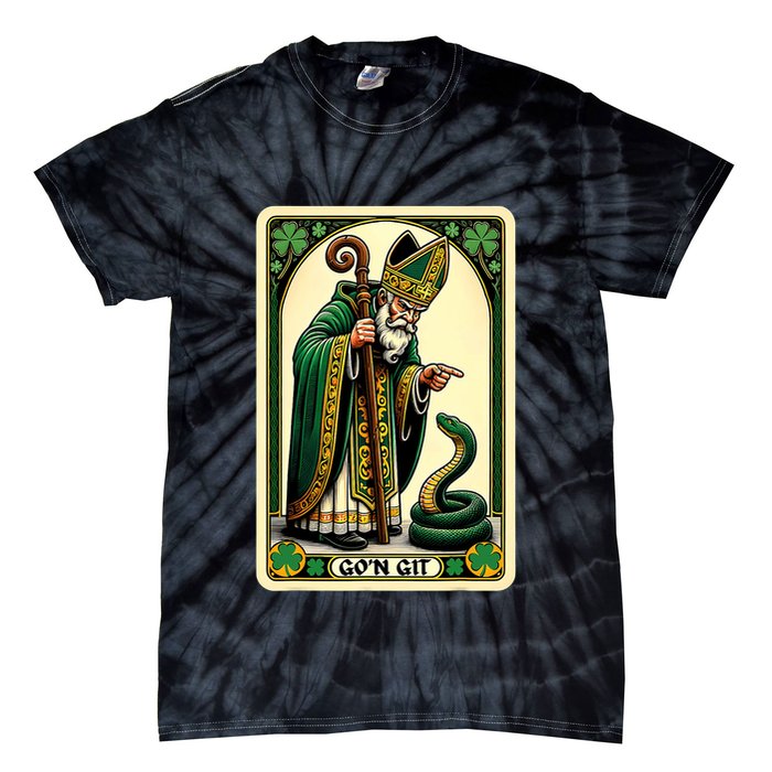 St Patricks Day Tarot Card GoN Git Funny St Patrick Tie-Dye T-Shirt
