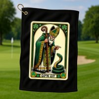 St Patricks Day Tarot Card GoN Git Funny St Patrick Golf Towel