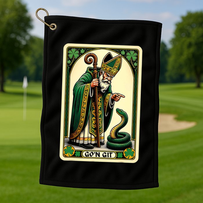 St Patricks Day Tarot Card GoN Git Funny St Patrick Golf Towel
