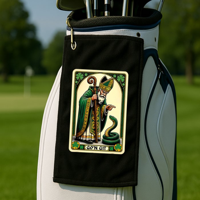 St Patricks Day Tarot Card GoN Git Funny St Patrick Golf Towel