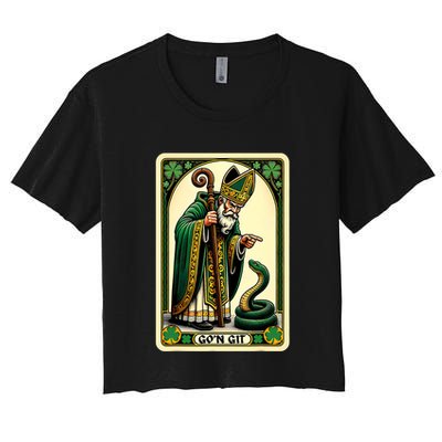 St Patricks Day Tarot Card GoN Git Funny St Patrick Crop Top