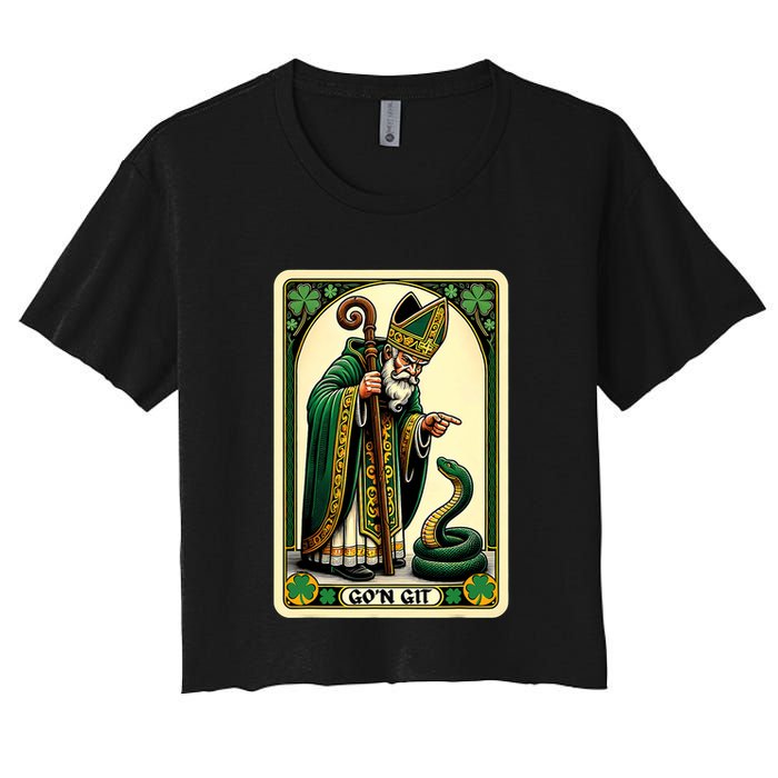St Patricks Day Tarot Card GoN Git Funny St Patrick Crop Top