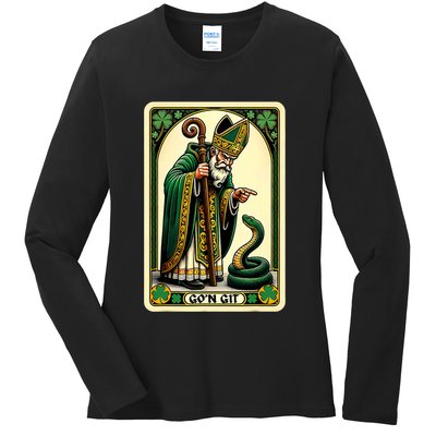 St Patricks Day Tarot Card GoN Git Funny St Patrick Ladies Long Sleeve Shirt