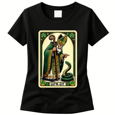 St Patricks Day Tarot Card GoN Git Funny St Patrick Womens T-Shirt