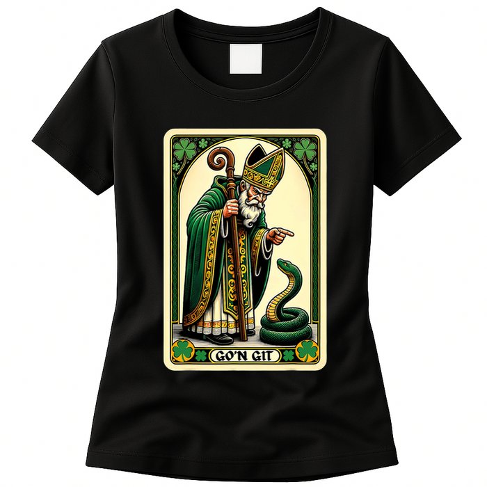 St Patricks Day Tarot Card GoN Git Funny St Patrick Womens T-Shirt