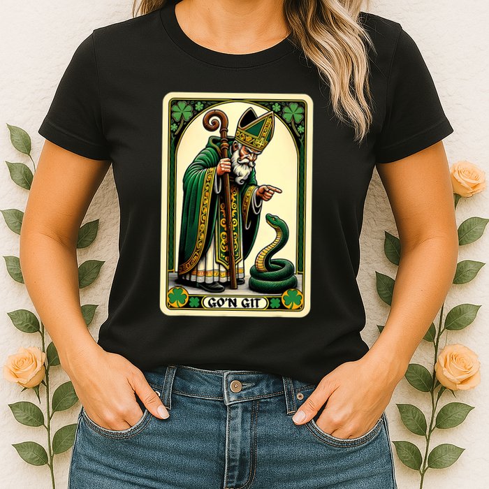St Patricks Day Tarot Card GoN Git Funny St Patrick Womens T-Shirt