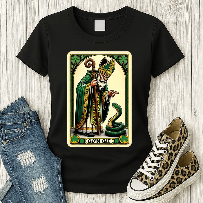 St Patricks Day Tarot Card GoN Git Funny St Patrick Womens T-Shirt