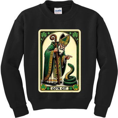 St Patricks Day Tarot Card GoN Git Funny St Patrick Kids Sweatshirt
