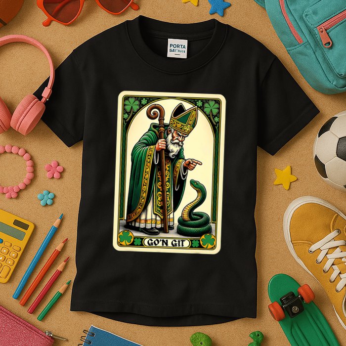 St Patricks Day Tarot Card GoN Git Funny St Patrick Kids T-Shirt
