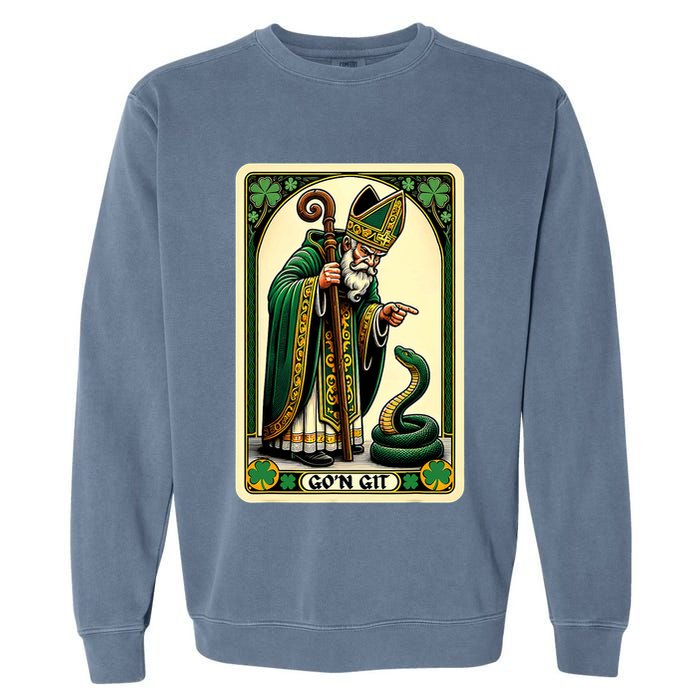 St Patricks Day Tarot Card GoN Git Funny St Patrick Garment-Dyed Sweatshirt