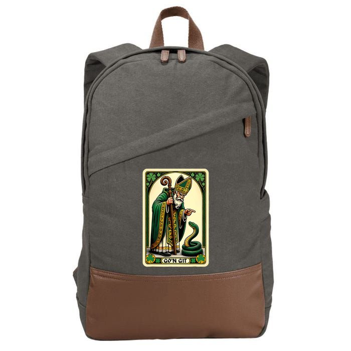 St Patricks Day Tarot Card GoN Git Funny St Patrick Cotton Canvas Backpack