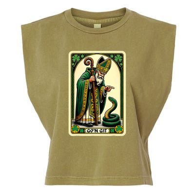 St Patricks Day Tarot Card GoN Git Funny St Patrick Garment-Dyed Women's Muscle Tee