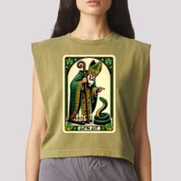 St Patricks Day Tarot Card GoN Git Funny St Patrick Garment-Dyed Women's Muscle Tee