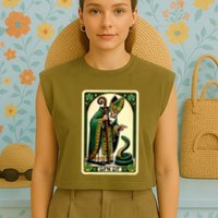 St Patricks Day Tarot Card GoN Git Funny St Patrick Garment-Dyed Women's Muscle Tee
