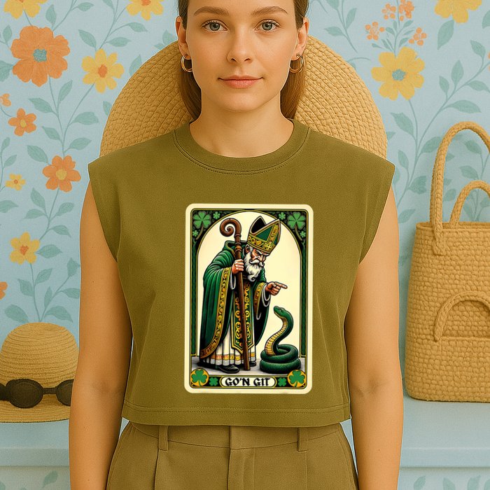 St Patricks Day Tarot Card GoN Git Funny St Patrick Garment-Dyed Women's Muscle Tee