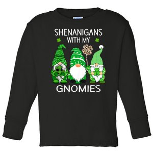 St Patricks Day Lucky Shamrock Leopard Gnomes Irish Women Toddler Long Sleeve Shirt