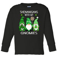 St Patricks Day Lucky Shamrock Leopard Gnomes Irish Women Toddler Long Sleeve Shirt