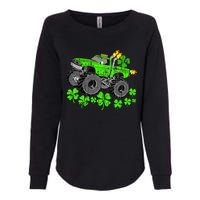 St Patricks Day Lucky Monster Truck Womens California Wash Sweatshirt