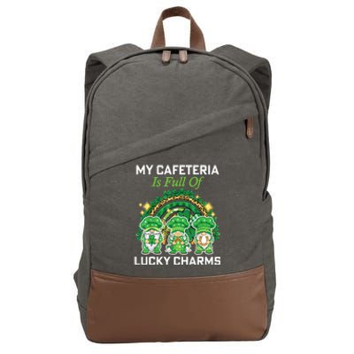 St Patrick's Day Lunch Lady Chef My Cafeteria Workers Cotton Canvas Backpack