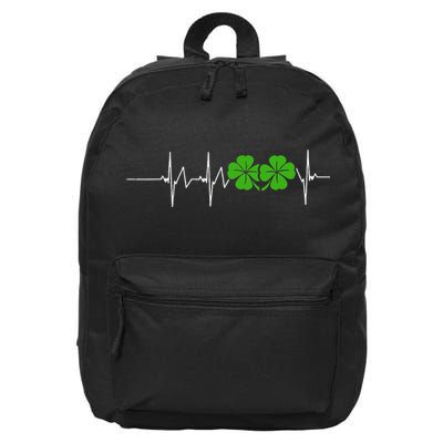 St Patricks Day Ireland Heartbeat 16 in Basic Backpack