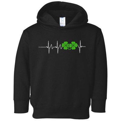 St Patricks Day Ireland Heartbeat Toddler Hoodie