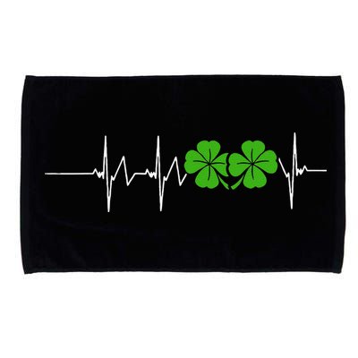 St Patricks Day Ireland Heartbeat Microfiber Hand Towel