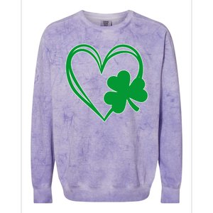 St Patricks Day Shamrock Heart Colorblast Crewneck Sweatshirt