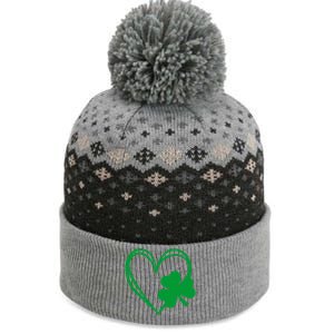 St Patricks Day Shamrock Heart The Baniff Cuffed Pom Beanie