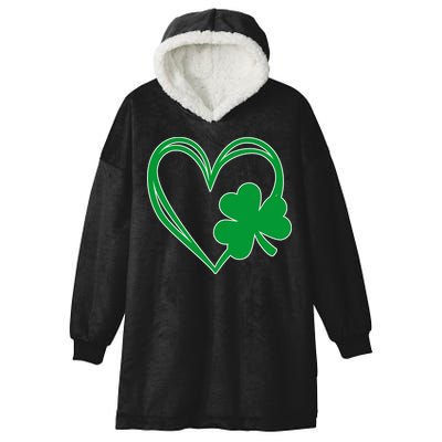 St Patricks Day Shamrock Heart Hooded Wearable Blanket