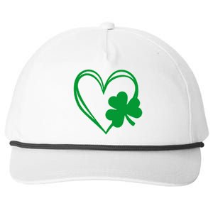 St Patricks Day Shamrock Heart Snapback Five-Panel Rope Hat