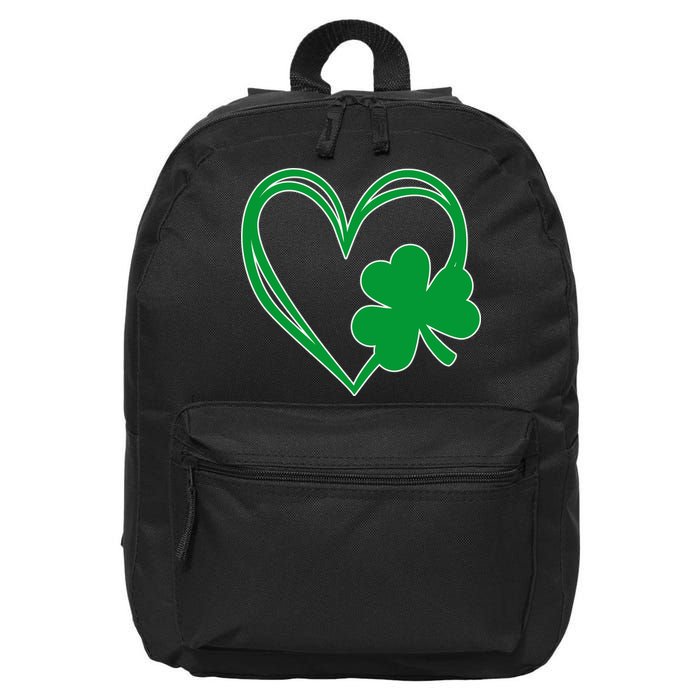 St Patricks Day Shamrock Heart 16 in Basic Backpack
