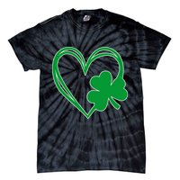 St Patricks Day Shamrock Heart Tie-Dye T-Shirt