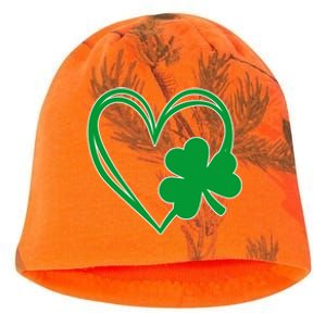 St Patricks Day Shamrock Heart Kati - Camo Knit Beanie