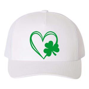 St Patricks Day Shamrock Heart Yupoong Adult 5-Panel Trucker Hat