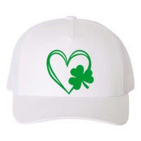 St Patricks Day Shamrock Heart Yupoong Adult 5-Panel Trucker Hat