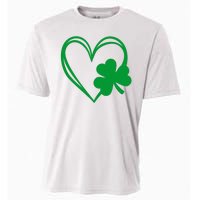 St Patricks Day Shamrock Heart Cooling Performance Crew T-Shirt