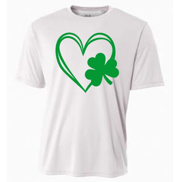 St Patricks Day Shamrock Heart Cooling Performance Crew T-Shirt