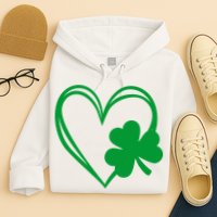 St Patricks Day Shamrock Heart Hoodie