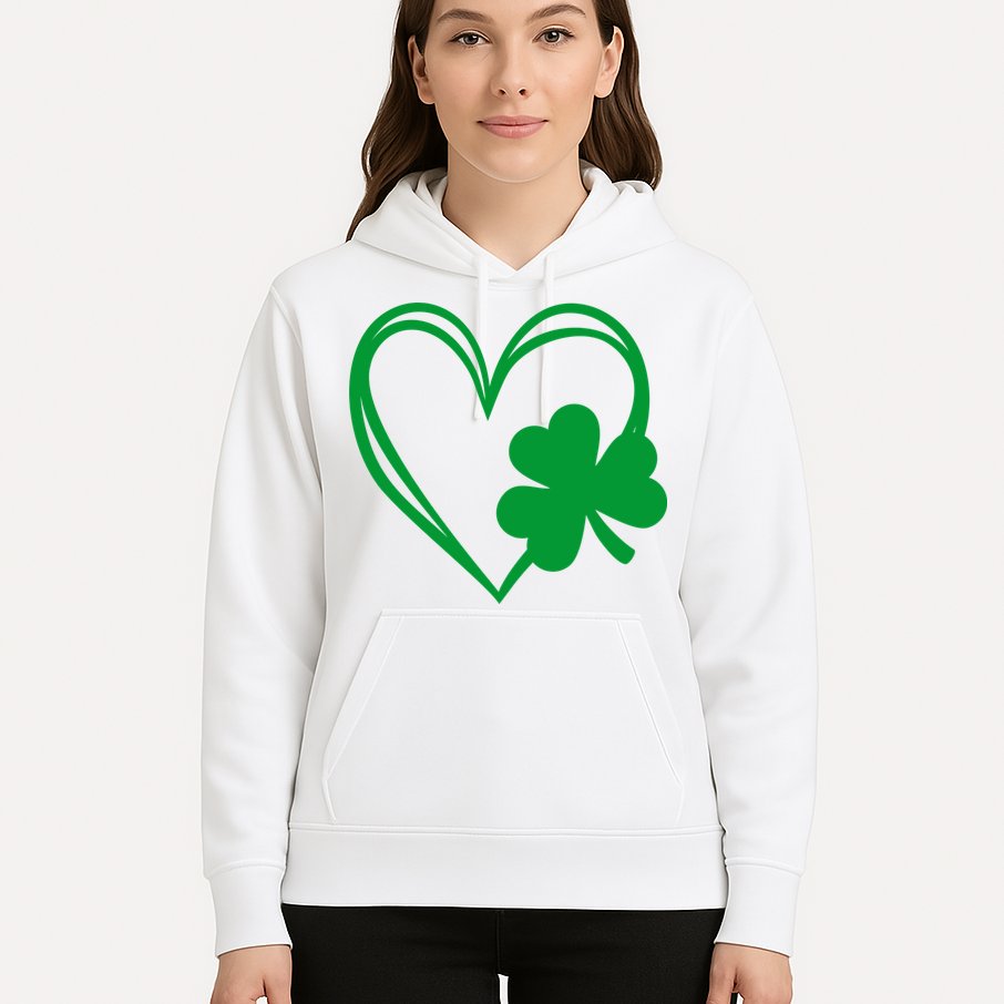 St Patricks Day Shamrock Heart Hoodie