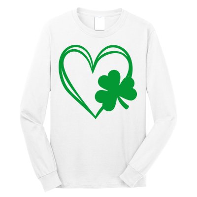 St Patricks Day Shamrock Heart Long Sleeve Shirt